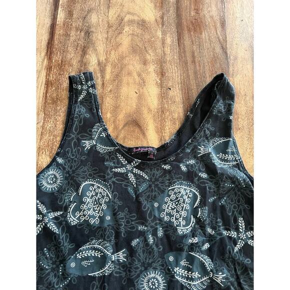 Fresh Produce Women's Black Beach Coverup Seashell Tank Dress Size Small - Picture 2 of 6